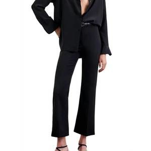 NEW NILI LOTAN cropped corette pant in black